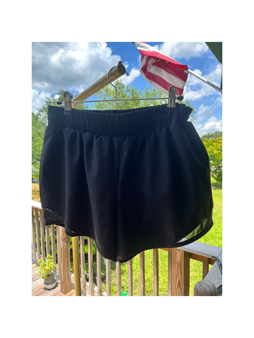 RBX Girls Size S 7/8 Athletic Shorts Solid Black Running Mesh Trim Activewear